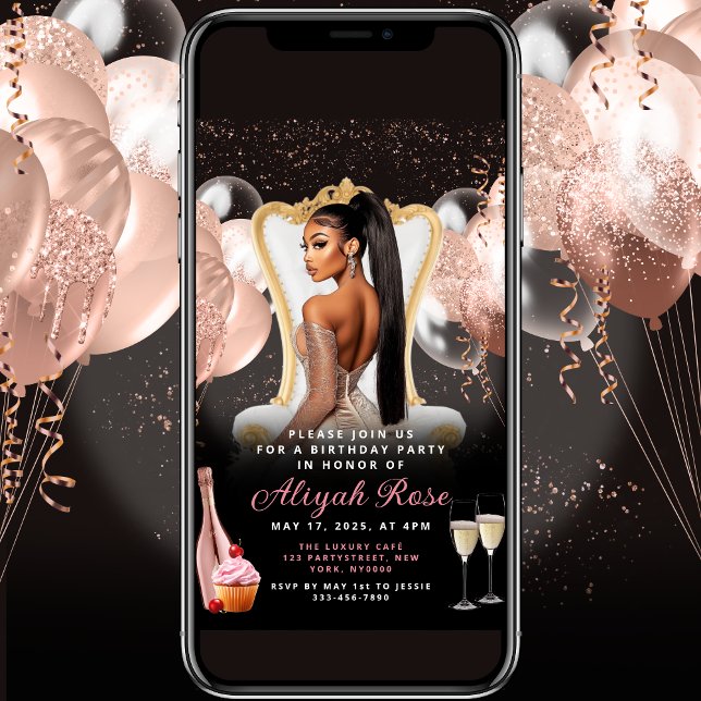 Invitación al cumpleaños real de los Globos de Oro (Subido por el creador)