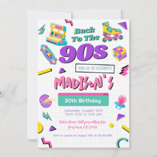 Invitación al cumpleaños retro, impresa o digital