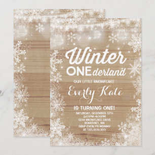 Invitación al cumpleaños rustico de ONEderland Inv