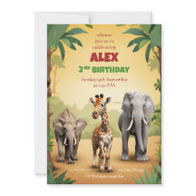 Invitación al cumpleaños Safari Animación de la ju