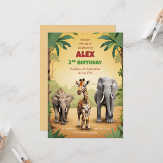 Invitación al cumpleaños Safari Animación de la ju