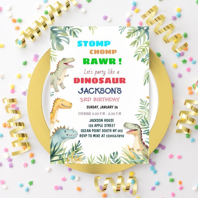 Invitación al Cumpleaños Temático de Dinosaurios n (Subido por el creador)