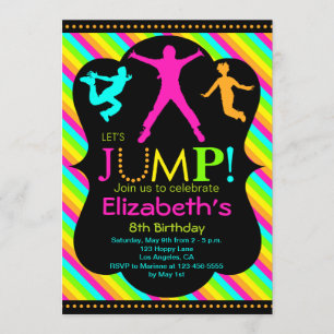 Invitación al cumpleaños - Trampoline de la casa d