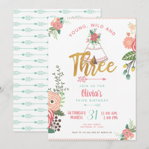 Invitación al cumpleaños tribal del chica Young Wi