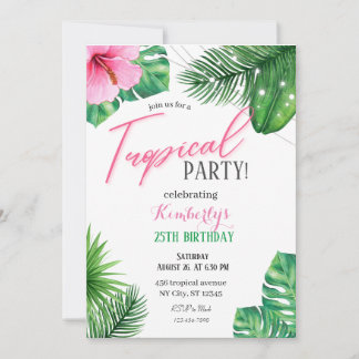 Invitación al cumpleaños tropical