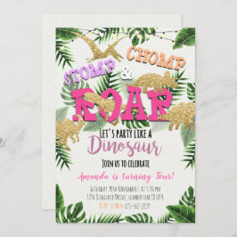 Invitación al cumpleaños tropical de los dinosauri