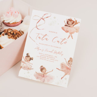 Invitación al cumpleaños Tutu Cute Ballerina