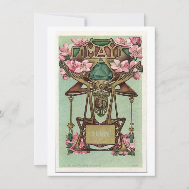 Invitación al cumpleaños zodiaco de Gemini de Nouv (Anverso)