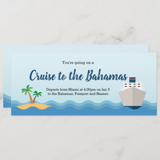 Invitación al cupón de regalo de crucero (Anverso / Reverso)