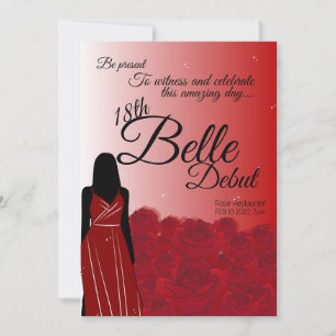 Invitación al debut de la Rosa Roja Belle 18 cumpl