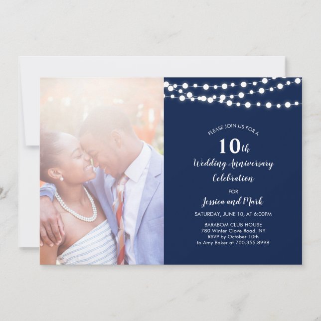 Invitación al décimo aniversario Boda - Armada (Anverso)