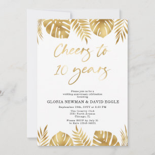 Invitación al décimo aniversario del Boda de oro