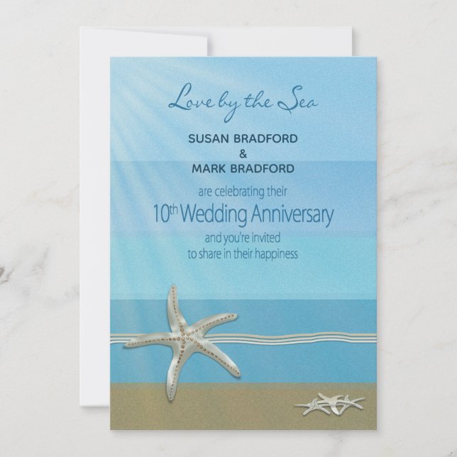 Invitación al décimo aniversario del Boda, Océano, (Anverso)