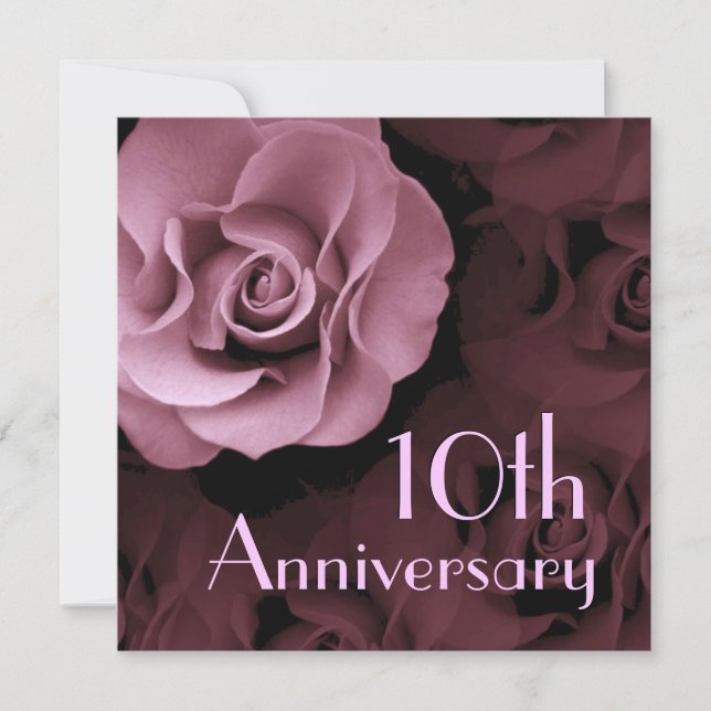 Invitación al décimo aniversario - PINK Rose (Anverso)