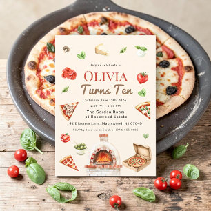 Invitación al Décimo Cumpleaños de Horno de Pizza