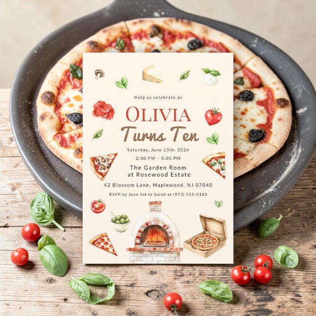Invitación al Décimo Cumpleaños de Horno de Pizza  (Subido por el creador)