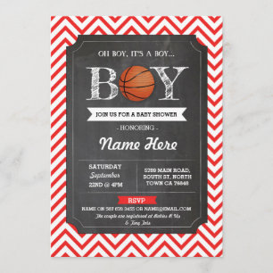 Invitación al deporte Red Chalk de BasketBall Boy 