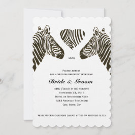 Invitación al desayuno Boda Zebra Love