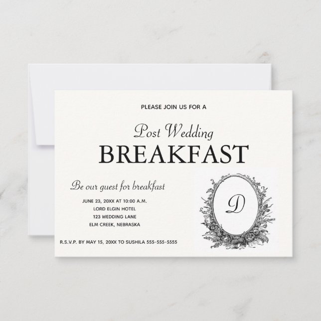 Invitación al desayuno de BNW Floral Wreath (Anverso)