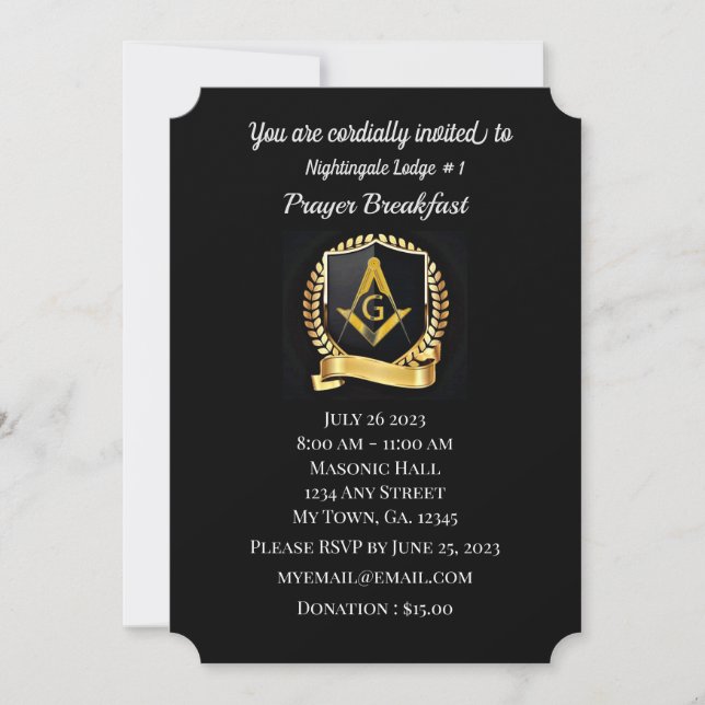 Invitación al desayuno de la oración de masas (Anverso)