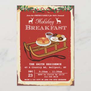 Invitación al desayuno de vacaciones para navidade