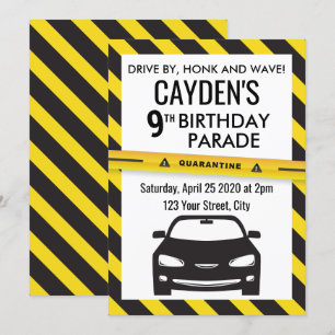 Invitación al desfile de cumpleaños de cuarentena