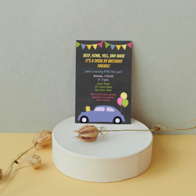 Invitación al desfile de cumpleaños Drive By Birth (Subido por el creador)