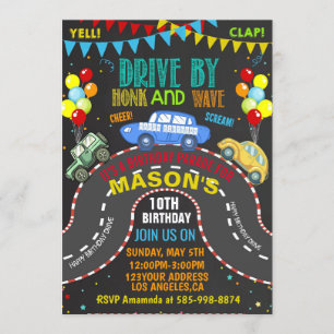 invitación al desfile de cumpleaños Drive By en Cu