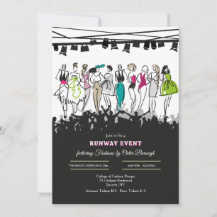 Invitación al desfile de moda de modelos esbozados