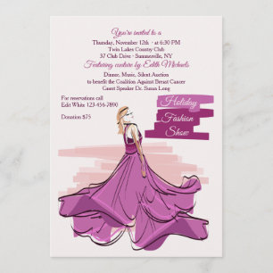 Invitación al Desfile de Moda del Vestido Violeta