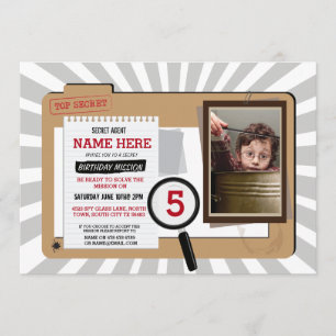 Invitación al detective de cumpleaños del agente s