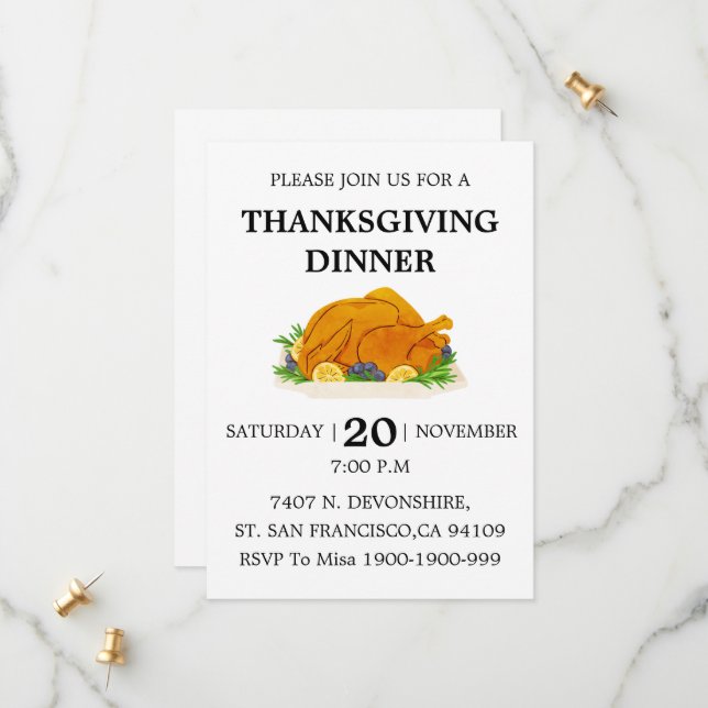 Invitación al Día de Acción de Gracias (Anverso/Reverso In Situ)