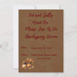 Invitación al Día de Acción de Gracias
