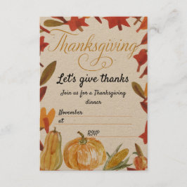 Invitación al Día de Acción de Gracias con respues