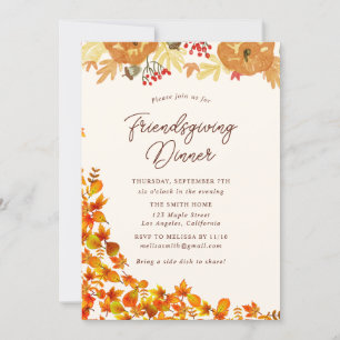 Invitación al Día de Acción de Gracias de otoño