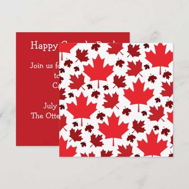 Invitación al Día de Canadá Hoja de Arce (Anverso / Reverso)