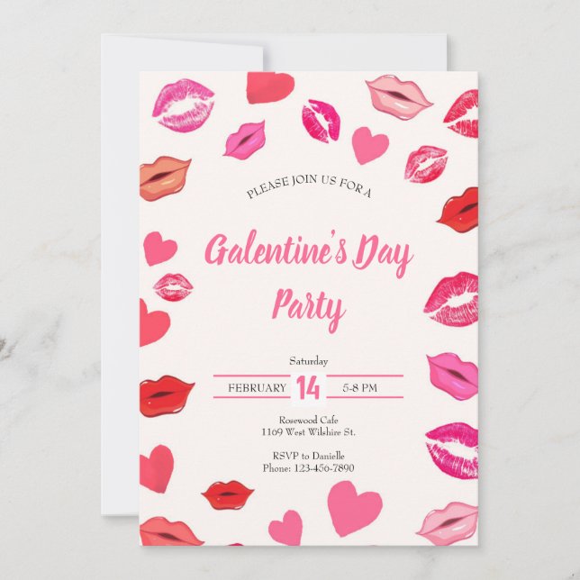 Invitación al Día de Galentines (Anverso)