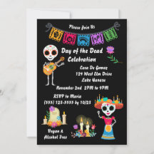 Invitación al Día de la Calavera del Azúcar Muerto