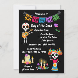 Invitación al Día de la Calavera del Azúcar Muerto