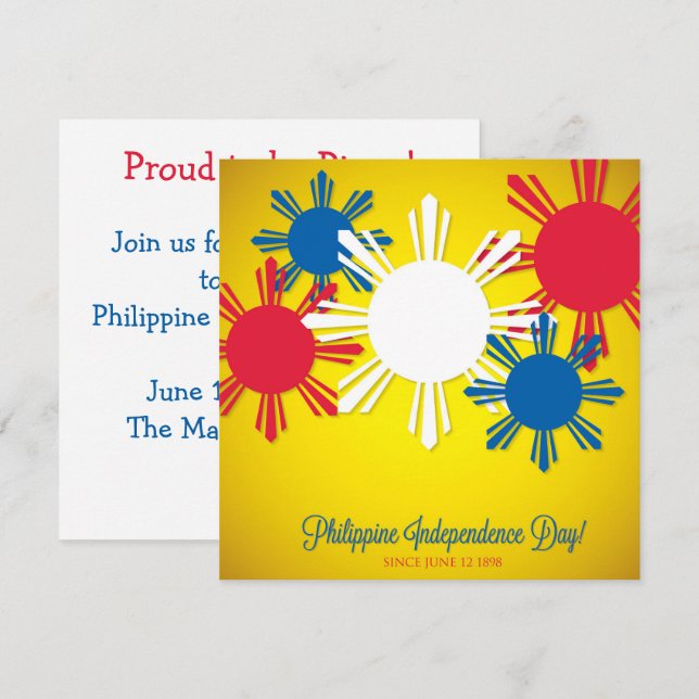 Invitación al Día de la Independencia de Filipinas (Anverso / Reverso)