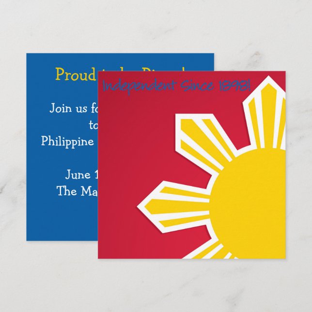 Invitación al Día de la Independencia de Filipinas (Anverso / Reverso)