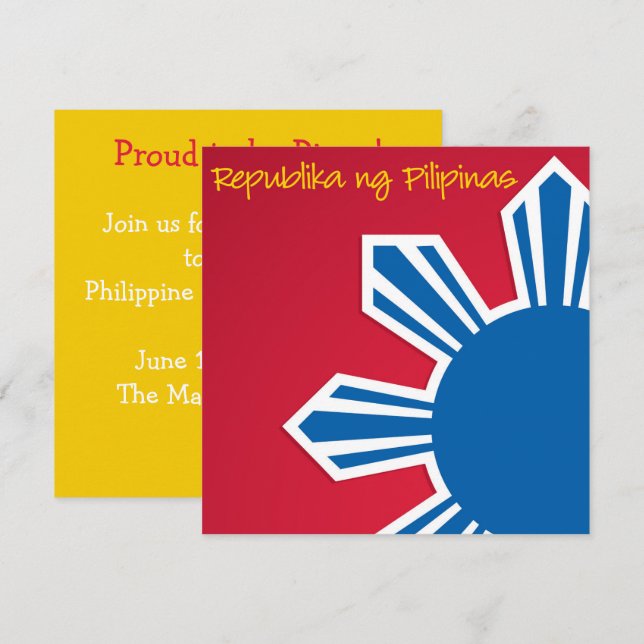 Invitación al Día de la Independencia de Filipinas (Anverso / Reverso)