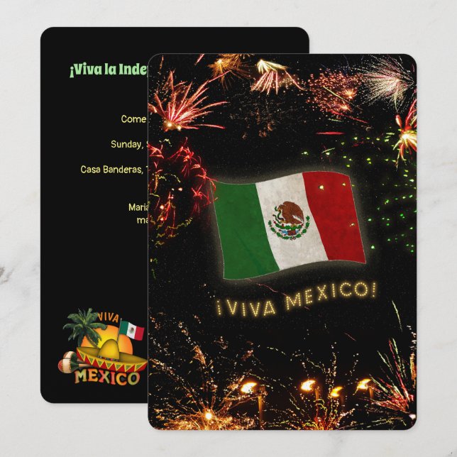 Invitación al Día de la Independencia de México (Anverso / Reverso)