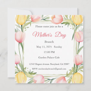 Invitación al Día de la Madre, almuerzo de brunch 