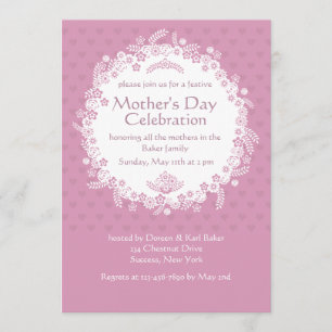 Invitación al Día de la Madre con Perfección Rosa