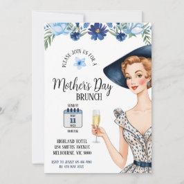 Invitación al Día de la Madre - Dama con Gorra Azu