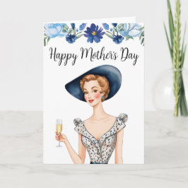 Invitación al Día de la Madre - Dama con Gorra Azu