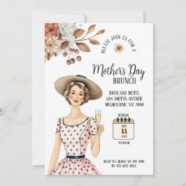 Invitación al Día de la Madre - Dama con Gorra mar