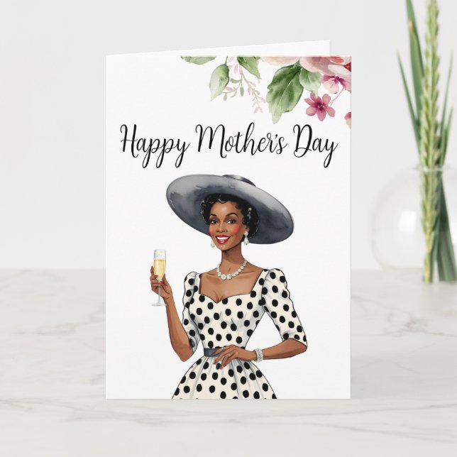 Invitación al Día de la Madre - Dama con piel oscu (Anverso)