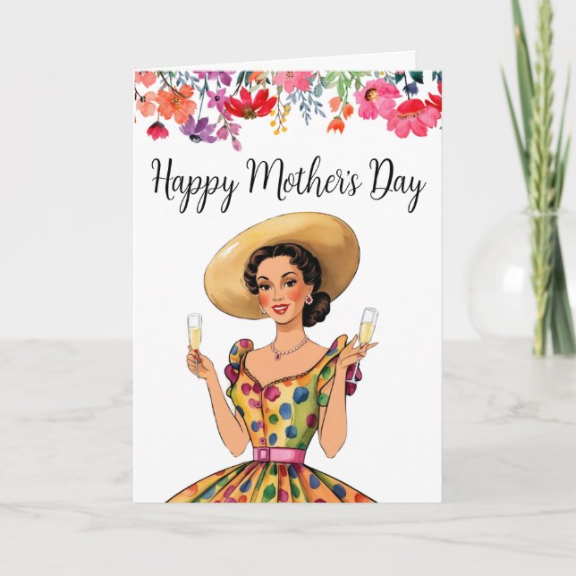 Invitación al Día de la Madre - Dama con vestido e (Anverso)